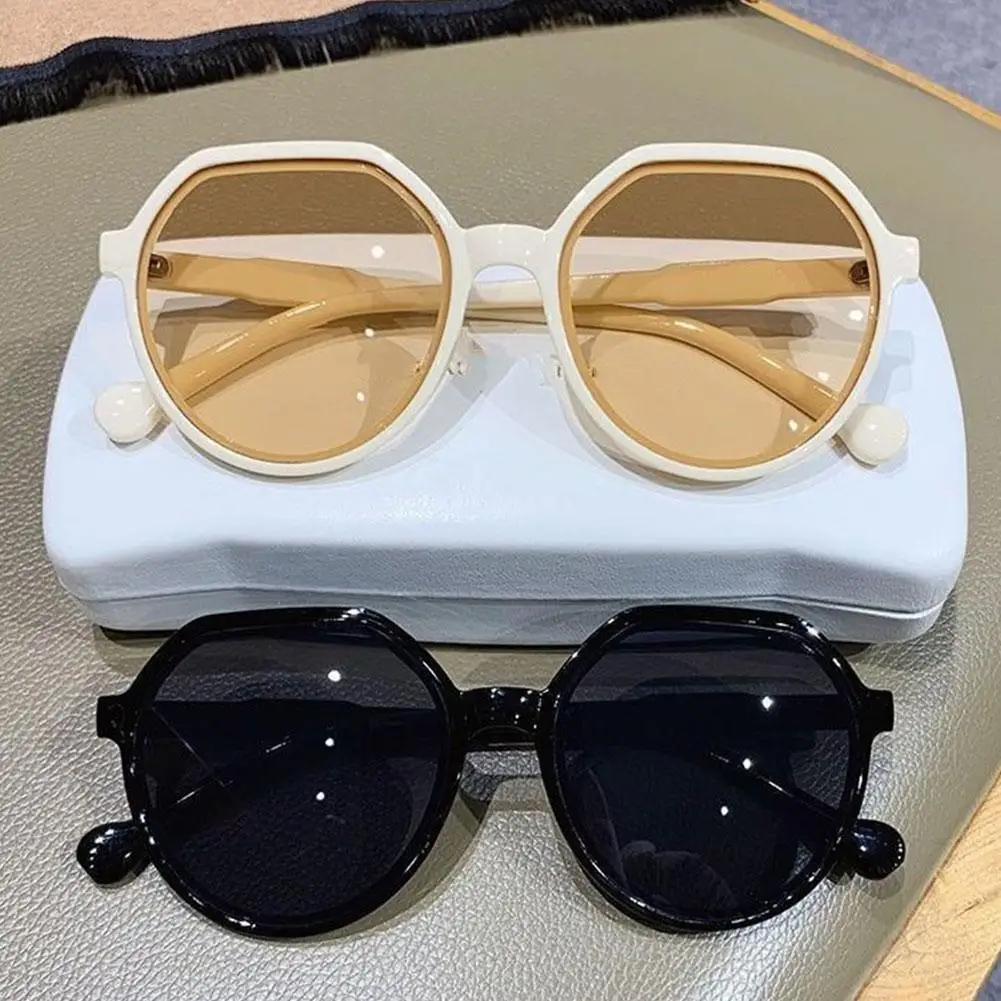 Fashion Ins Candy Color Large Frame Sunglasses Personalized Round Frame Trend Sunglasses Sunshade Anti Glare Riding Sunglasses