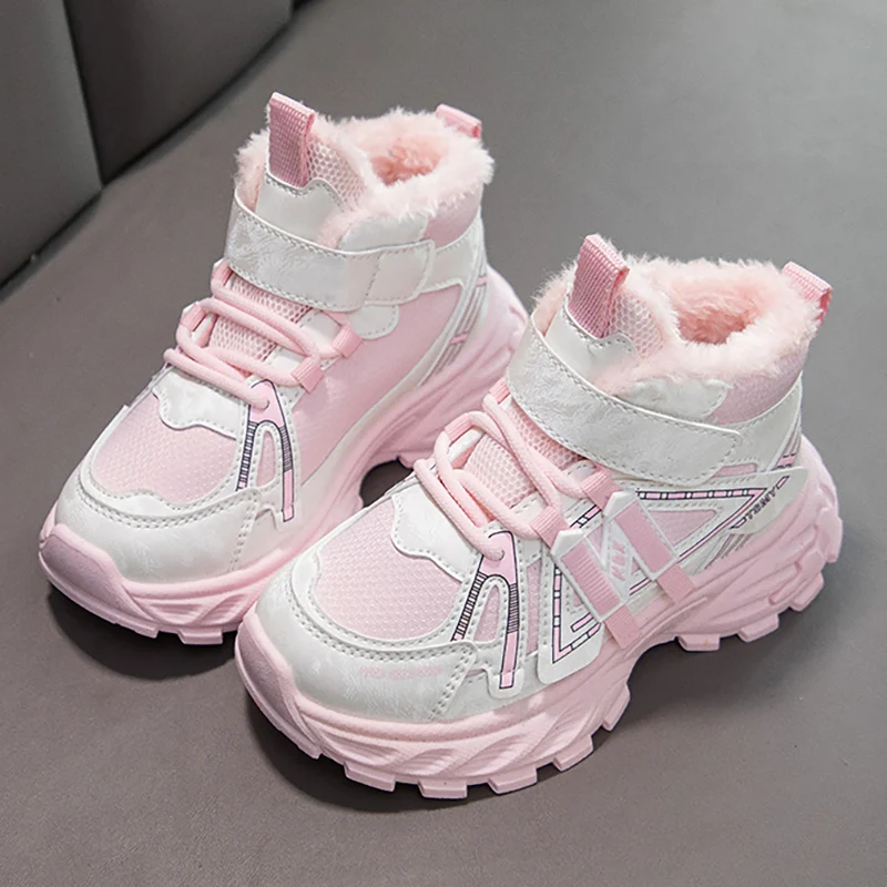 

Зимние ботинки из искусственной кожи для детей, трендовые модные подростковые детские зимние ботинки 2025 года, толстые теплые плюшевые ботинки из искусственного меха для мальчиков и девочек