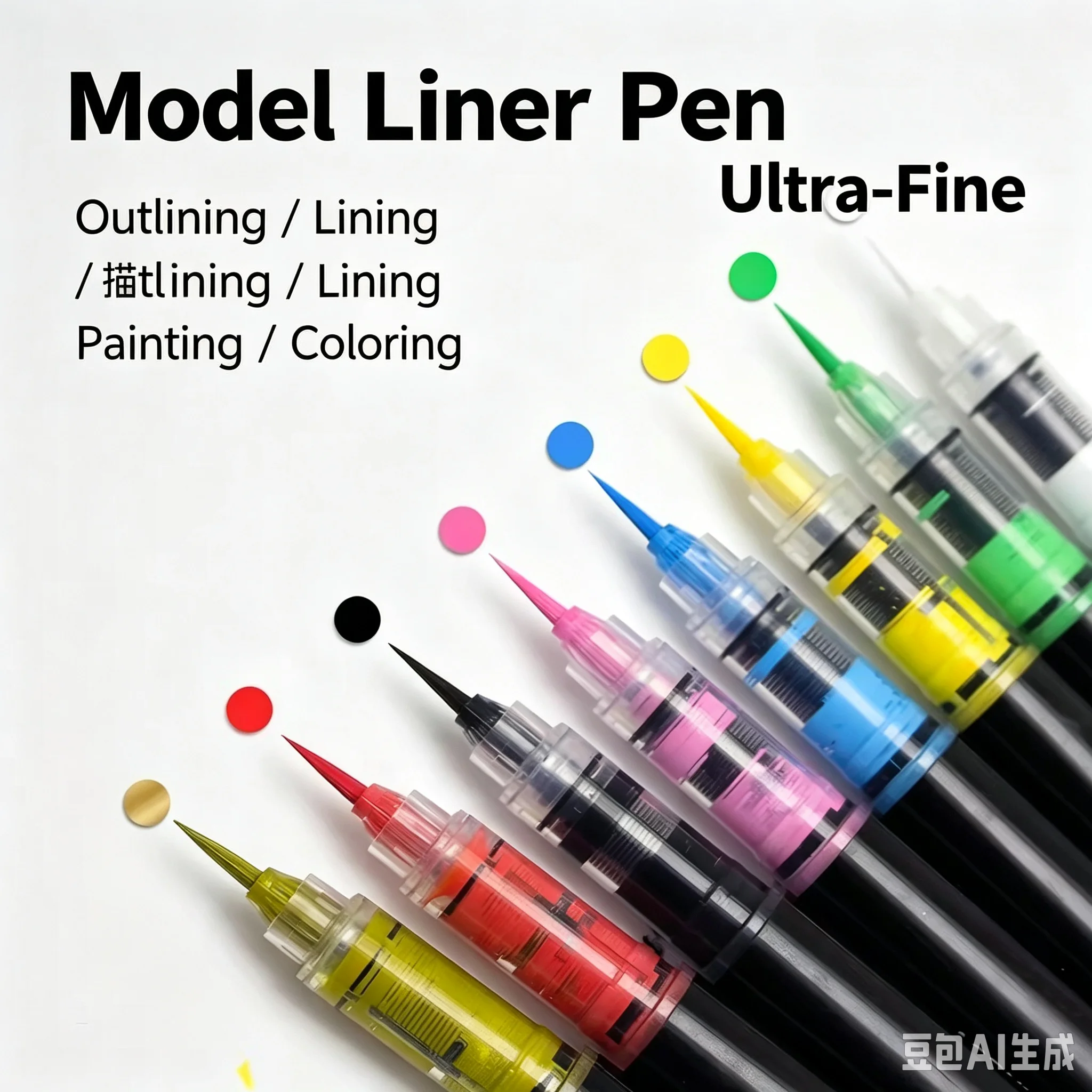 8 Colors Liner Painting Markers Dual Brush Tips Double Headed Water Based Pen for GK Model Coloring Tool Nylon Paint Marker Pens