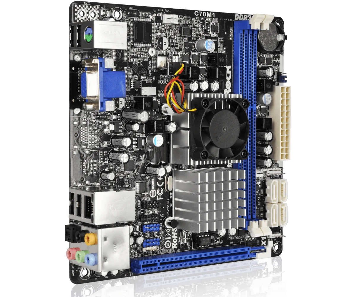 ASROCK C70M1 motherboard AMD Dual-Core Ontario C-70 APU DDR3 1333 16GB USB 2.0 Integrated AMD Radeon HD 7290 Graphics  2xSATA