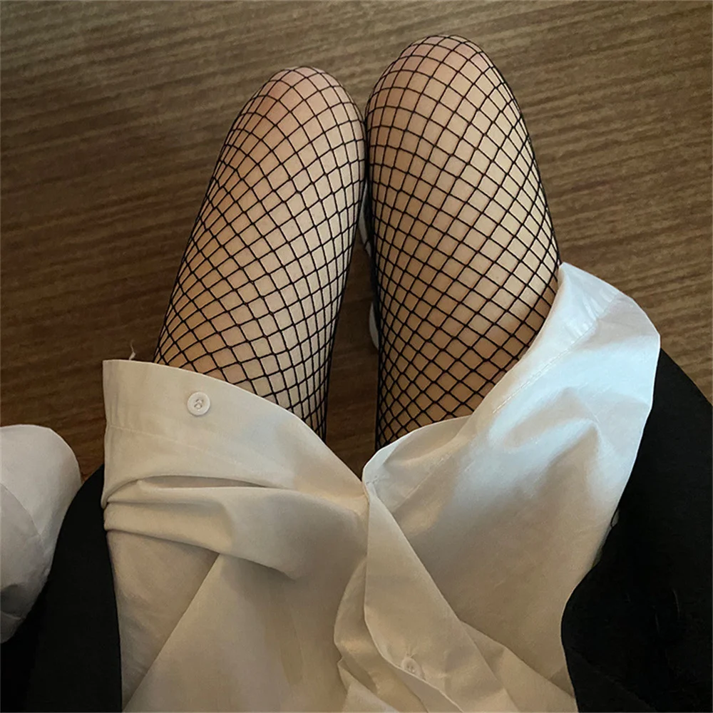 Women Black Fishnet Pantyhose Summer Legging Stockings Sexy Japanese Girl Lolita Ins Tights Stocking Ultra-Thin Lace Pantyhose