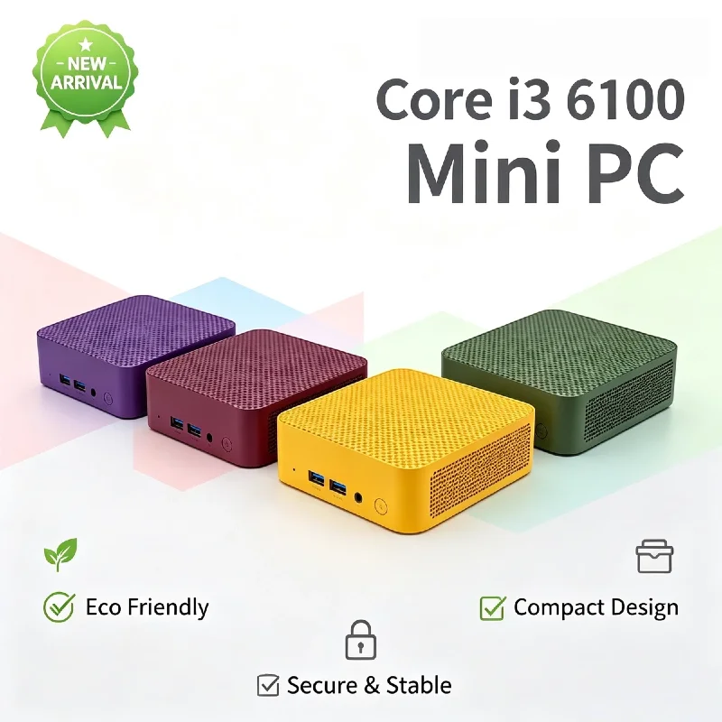 Intel Core i3 6100 Mini Desktop 16GB RAM 2TB NVMe SSD Triple 4K Output WiFi6 BT5.2 High Performance Office Home Pro Unit