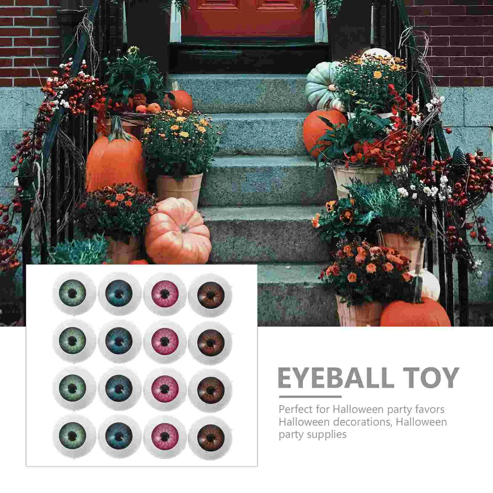 40 Pcs Halloween Eyeball Plastic Horror Simulated Acrylic Eyes Fake Decor Toy Puppet Interesting Scary