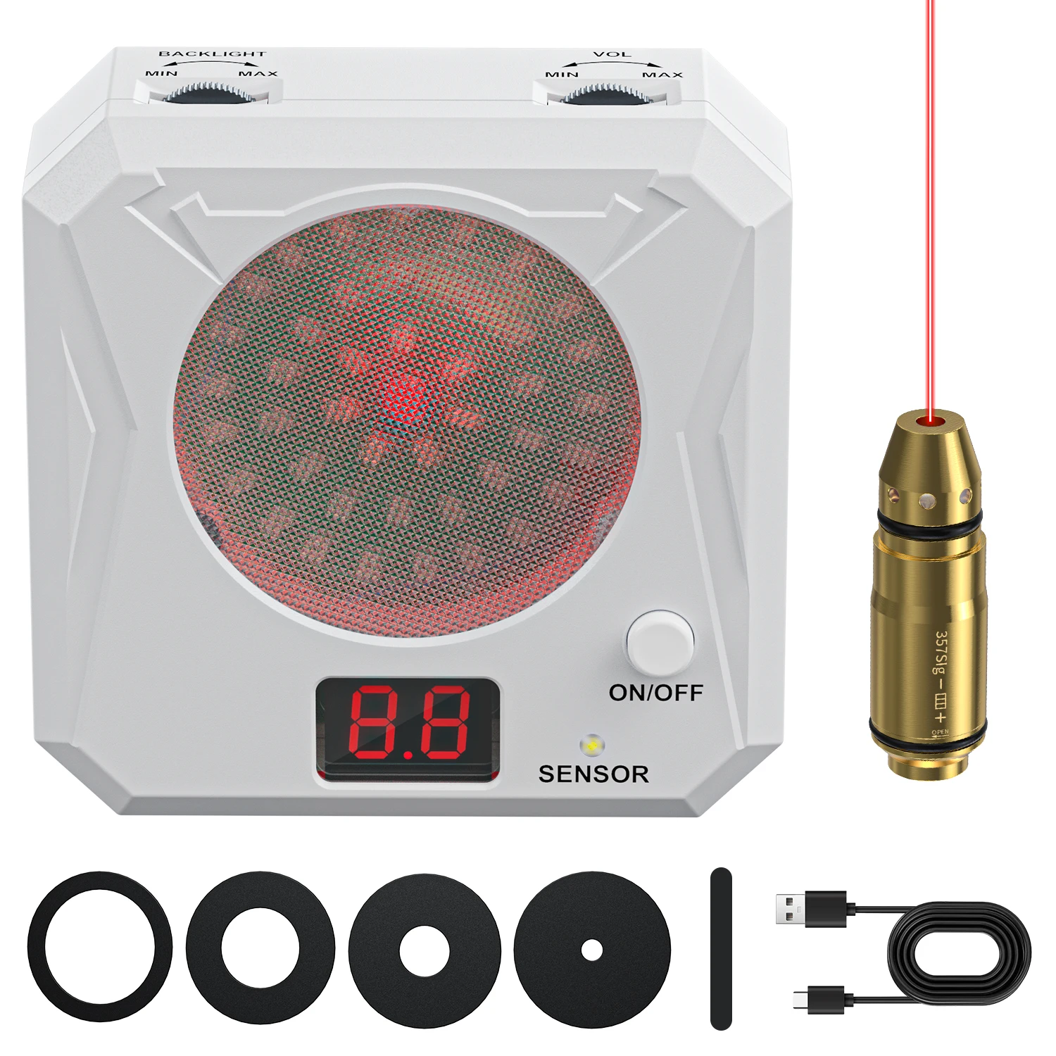 

357SLG trainer and laser electronic scoring target for pistol shooting practice