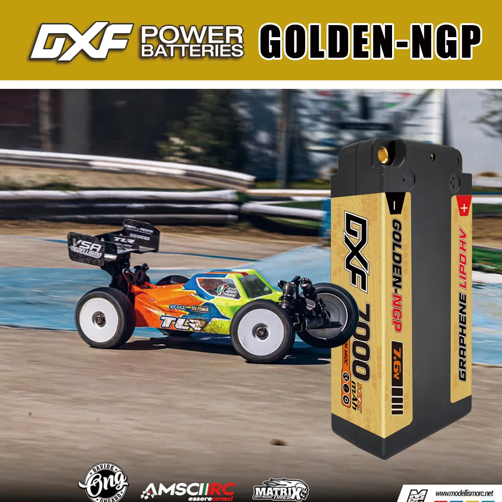 DXF 2S krótki bateria Lipo 7.6V 140C 7000mAh 5mm T wtyczka do 1/10 Buggy Truggy samochód terenowy samochód wyścigowy helikopter