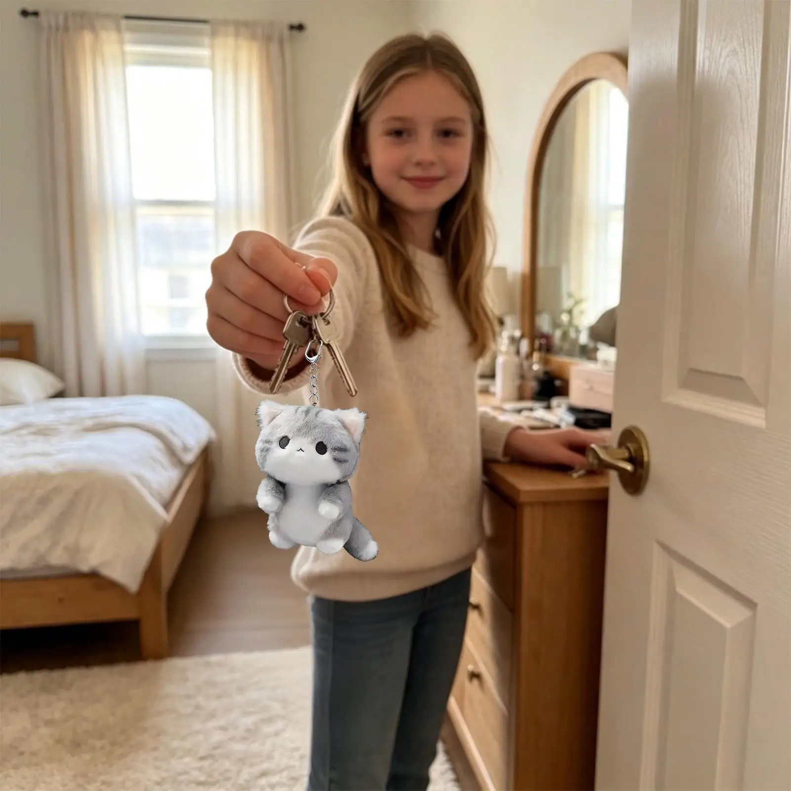 new Cute Plush Cartoon Cat Doll Pendant Soft Cute Girl Backpack Decoration Pendant Doll Student Gift