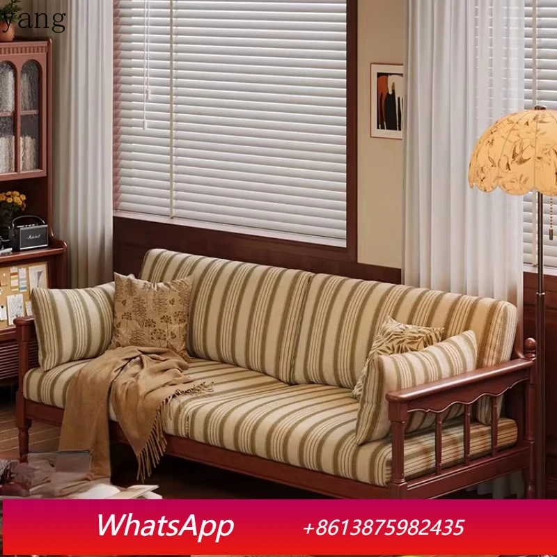 

Тканевый диван LTT в стиле французского винтажа для гостиной, трехместный, новый, из массива дерева, в китайском стиле.