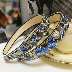 High end women's headband Korean version hot selling rhinestone wide edge crystal hairpin hair accessories Headwear head bands