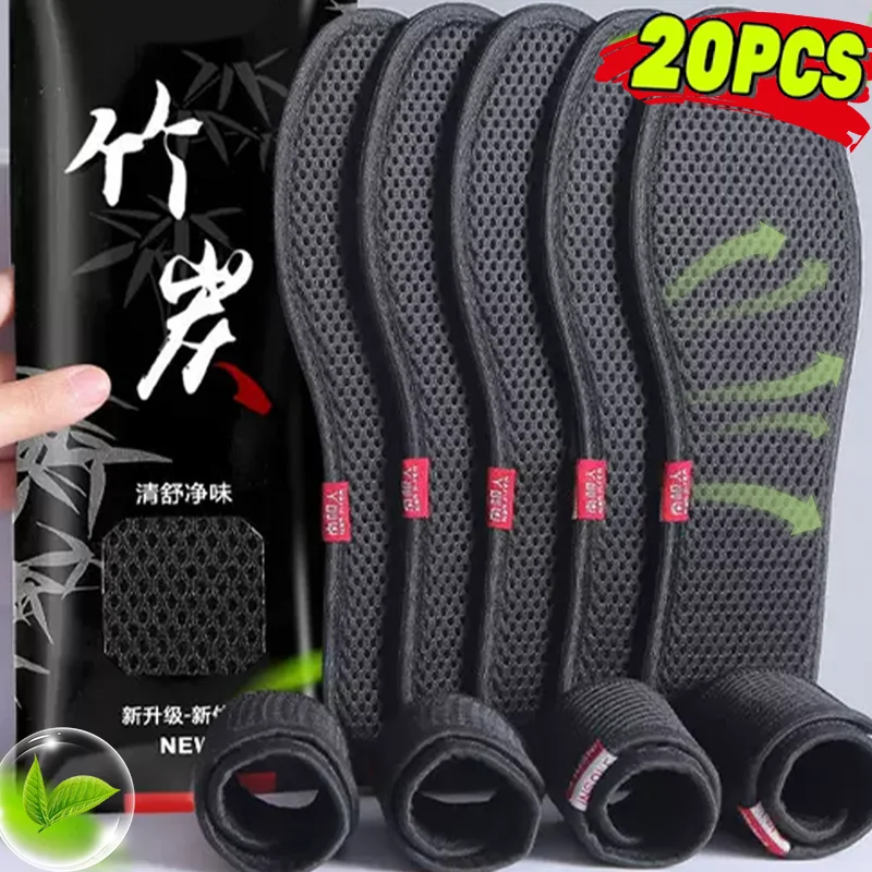 Bamboo Charcoal Deodorant Insoles Mesh Breathable Absorb-Sweat Sneakers Pads Men Running Sports Shoes Insert Deodorant Insole