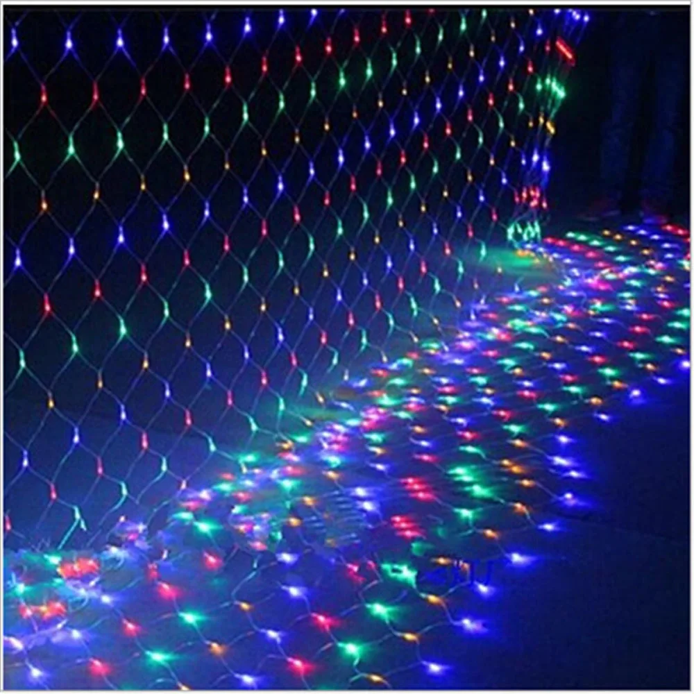 Wasserdichte 8 Modi LED Fischnetz Lichterkette im Freien 2 * 2/3 * 2M Girlande Fee Vorhang Lichter für Garten Party Weihnachtsdekoration – Detail 8