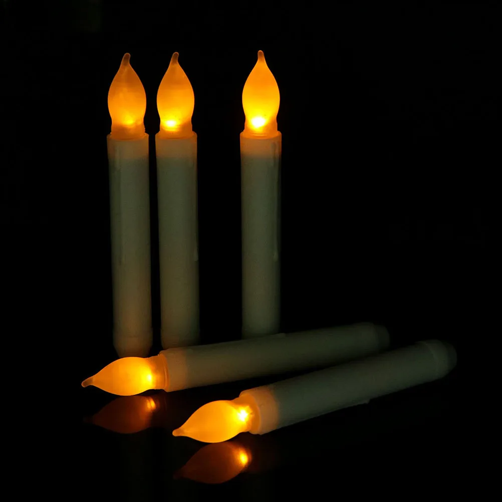 

12 Pcs LED Electronic C les Natural Looking Christmas Tea Light Indoor Decorations Wireless Safe Flameless Wax Optics Timer LED
