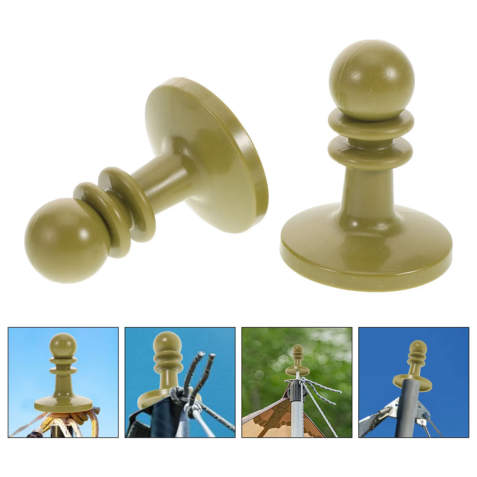 

20Pcs Tent Rod Protection Caps Outdoor Anti-Thunder Hats Green Portable Camping Hiking Backpacking Protector