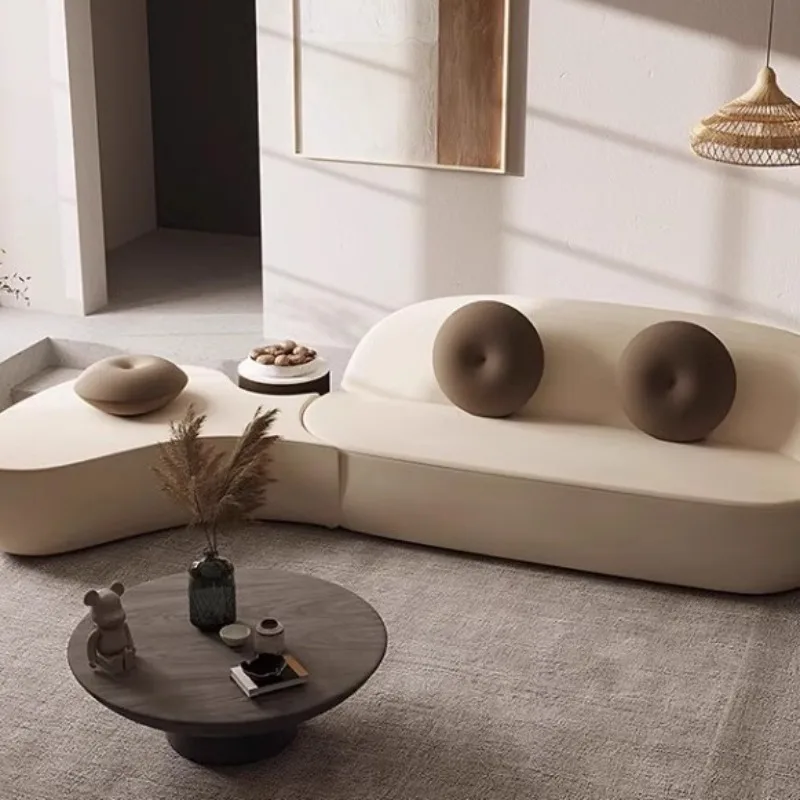 Special-shaped sofa, fabric art Nordic modern light luxury simple wabi wind creative living room designer minimalist curved sofa