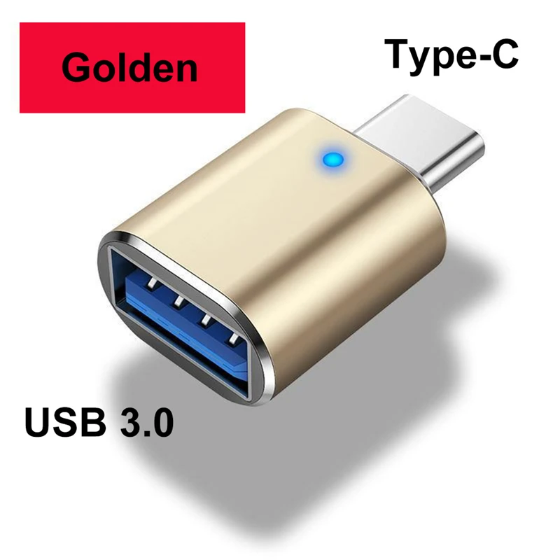 NNBILI 1-5 stücke USB 3,0 Zu Typ C Adapter LED OTG Zu USB C Stecker Auf USB EINE Buchse Für HUAWEI Samsung Xiaomi POCO Adapter