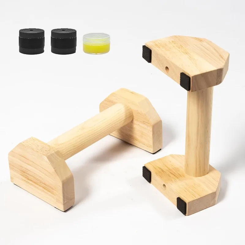 

Wooden Parallettes Push Up Bars, Anti-Slip Push-Up Handles, Handle Pumps, Dip Station Dip Bar, Handstand Bars for Calisthen