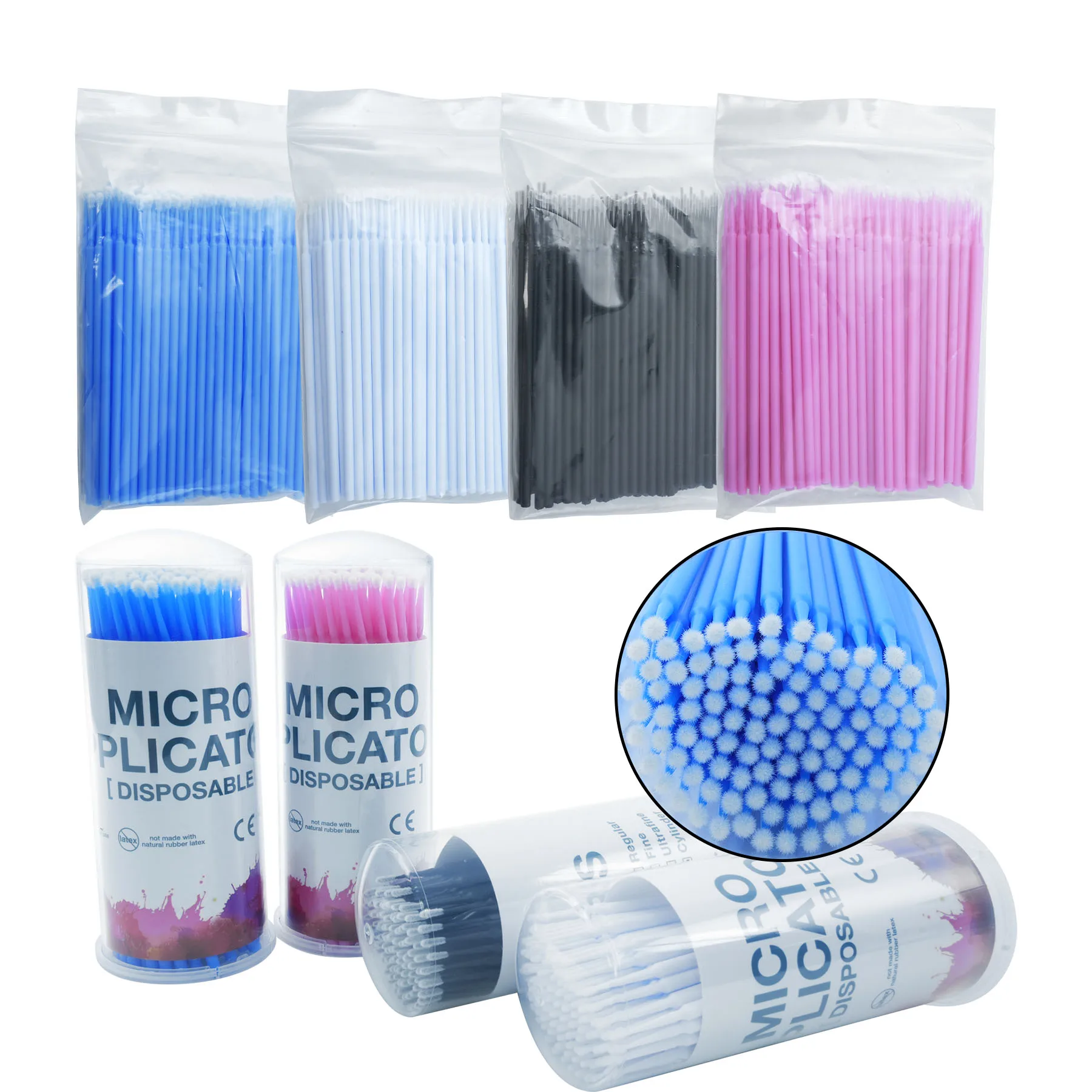 WELLCK 100Pcs Dental Micro Brush Bottle Dental Disposable Micro Brushes Applicators Brush Teeth Oral Dentist Materials Dropship view 2