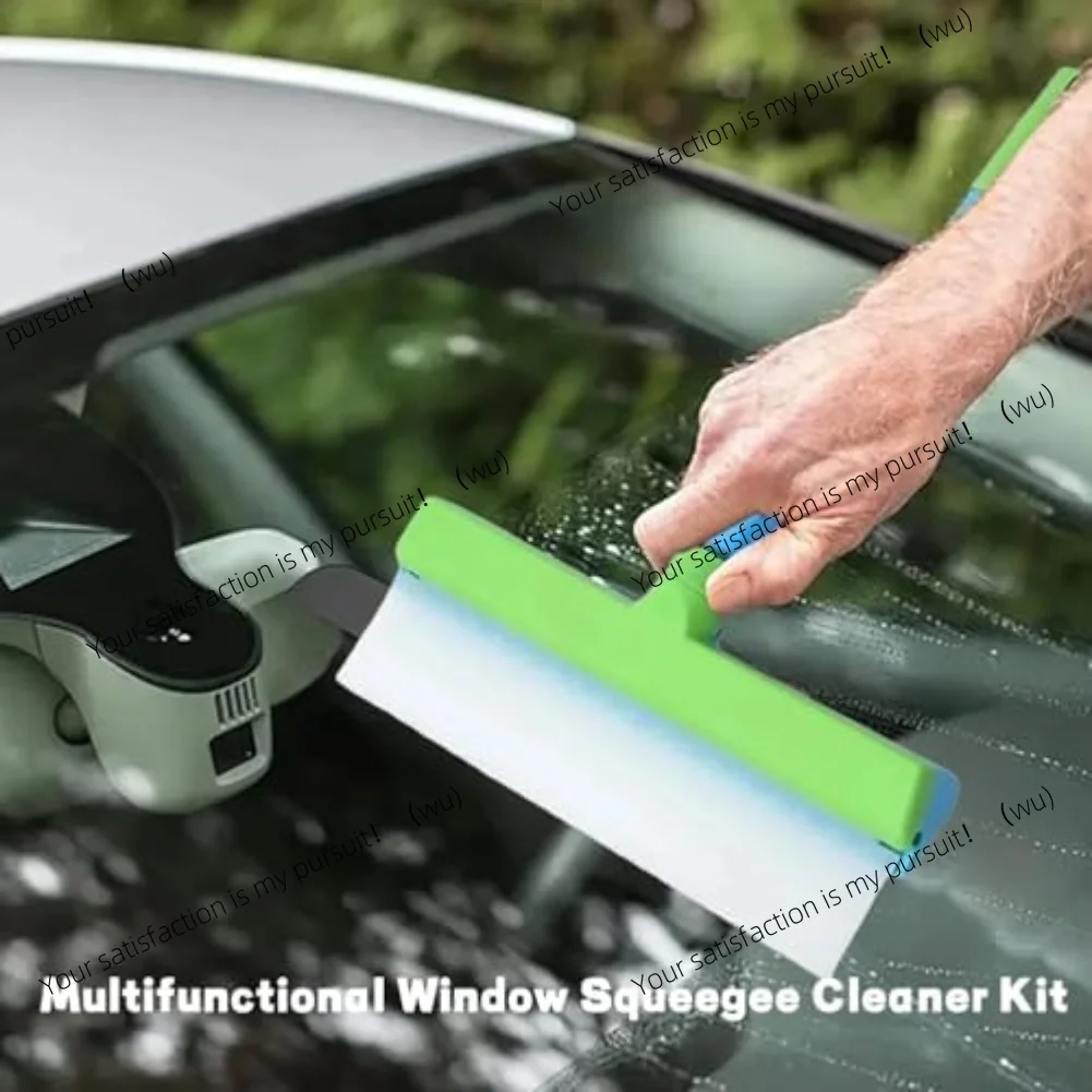 Silicone Squeegee Kit for Window Cleaning with Wide Blade for Quick Streak Cleaning on Mirrors and Shower Doors
