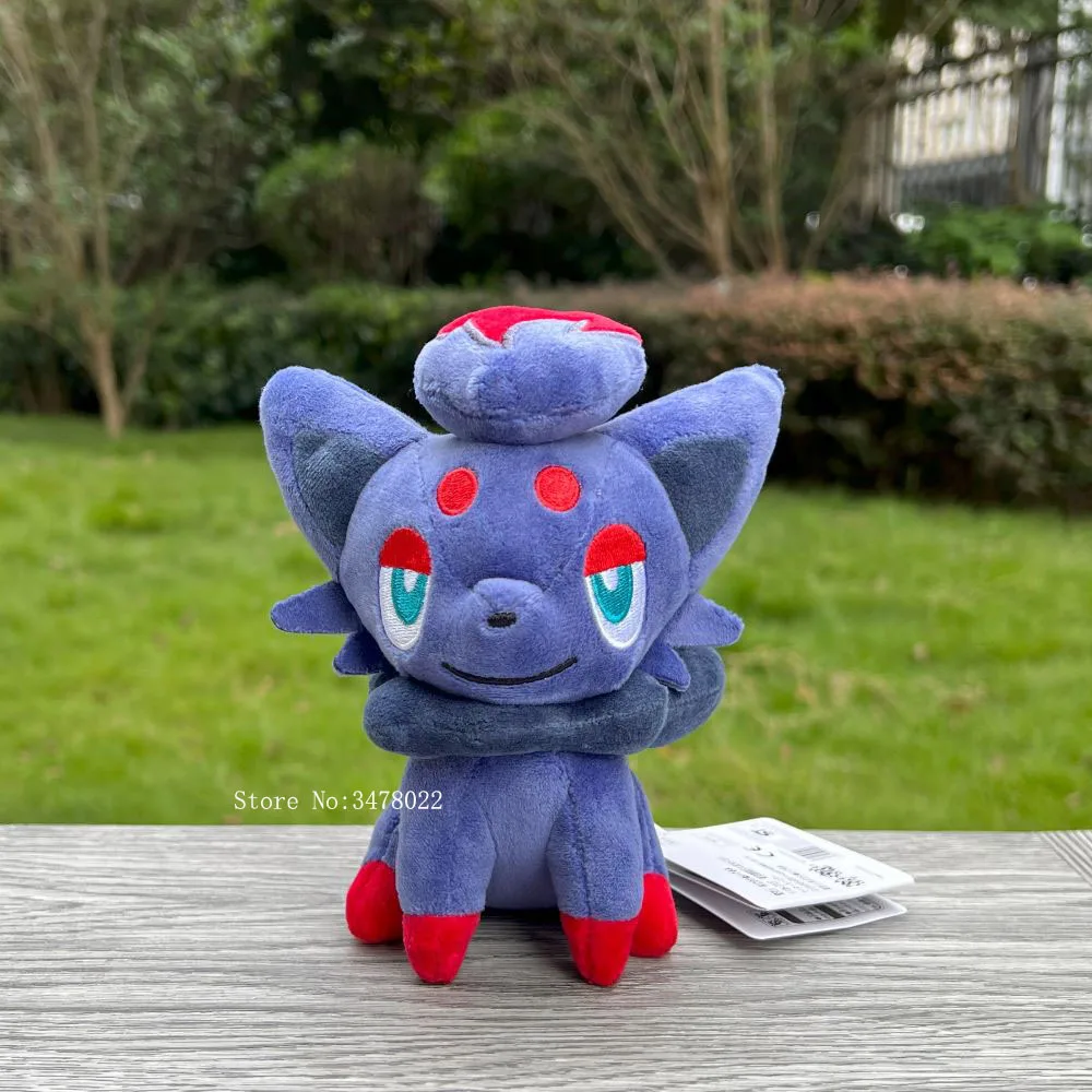 Lindo juguete de peluche de Anime Pokemon sentado Zorua 6 ", Animal de peluche de dibujos animados, muñeca suave, regalo