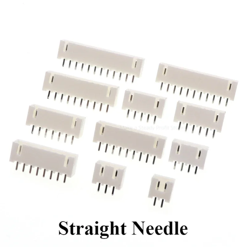 10/30/50Pcs/lot XH2.54 Connector 2.54mm Pin Header XH2.54-2P/3P/4P/5P/6P/7P/8P/9P/10P/12P/14P Straight/Curved needle