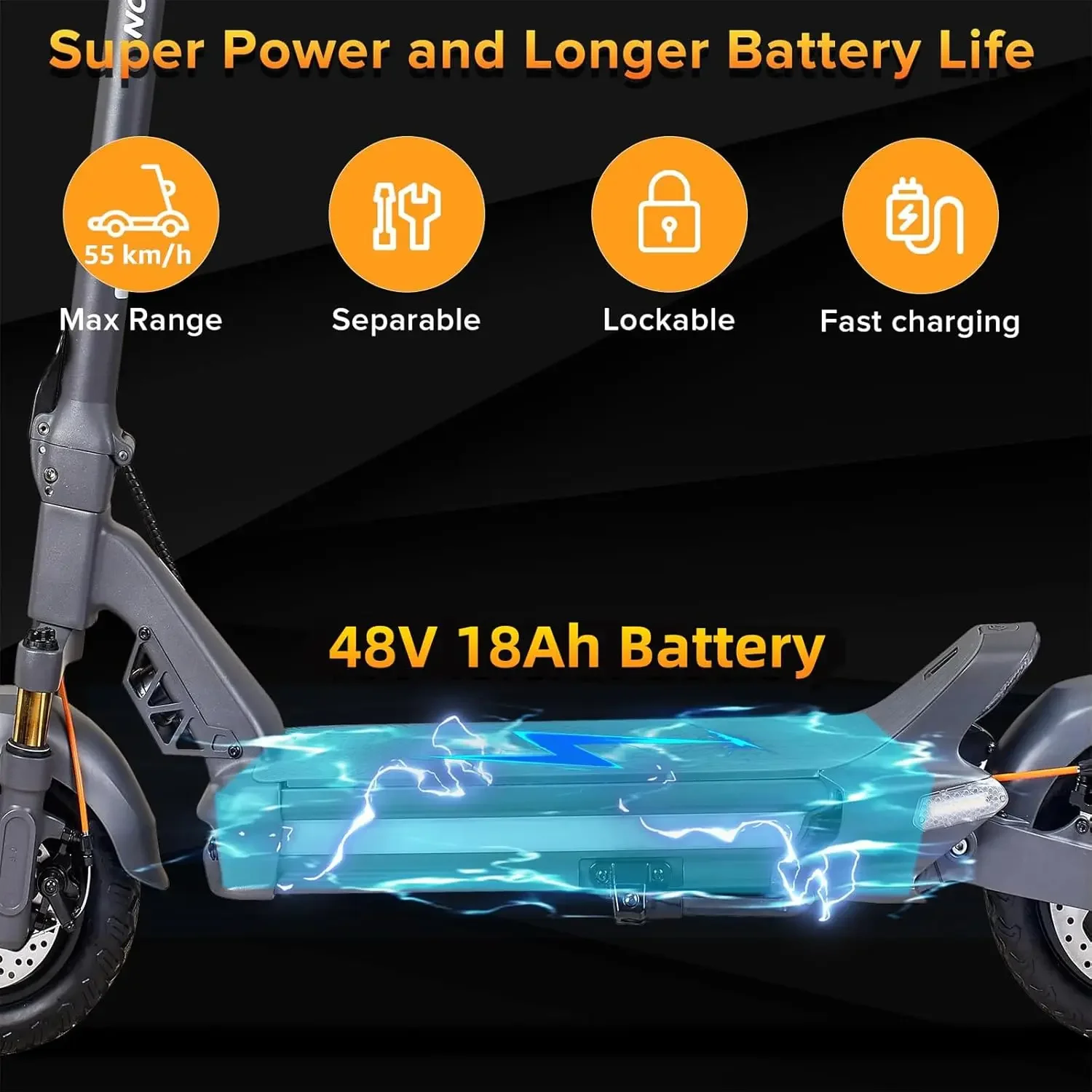 Scooter Adults, 1200W Motor, MAX 50 Miles Long Range & 31 mph Top Speed, with 10.5