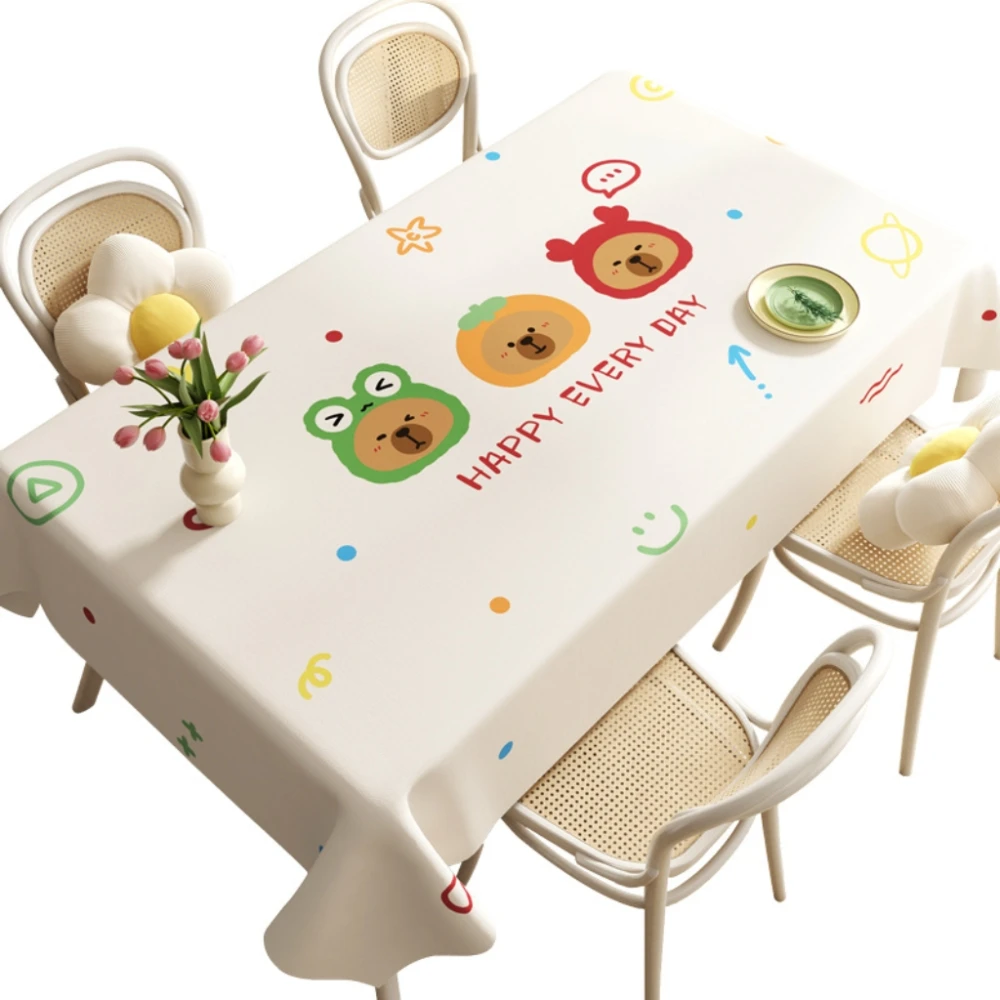 Luxury Dopamine PVC Tablecloth - Waterproof,Oil-Resistant,Wash-Free, Heat-Insulating,Anti-Scald,Elegant Design for Dining Tables