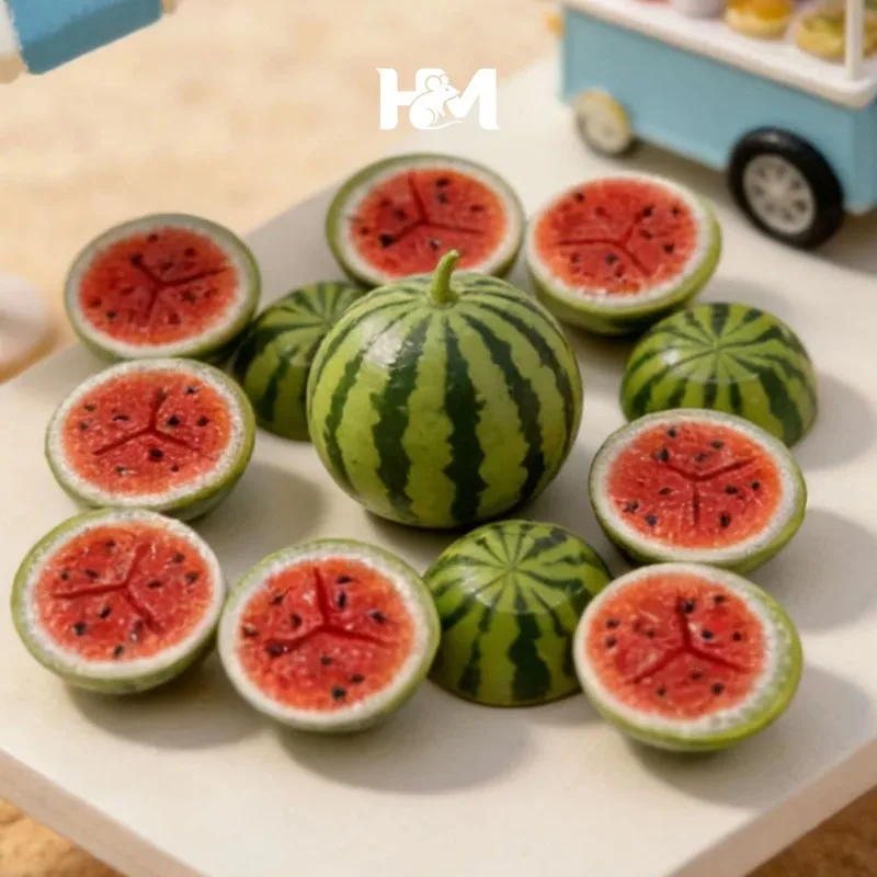 10 pcs pitaya watermelon /doll house/miniatures fruit/moss terrarium decor/model