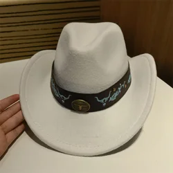 Kapelusz kowbojski Męski kapelusz kowbojski Western Cowboy Hat Woman Wide Brim Casual Panama Solid Black White Khaki Sombrero Vaquero Sombrero