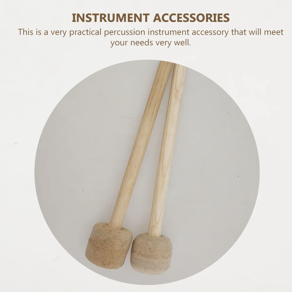 

1Pair Hammer Wooden Handle Percussion Stick Bass Drum Instrument Durable Music Tool Stage Performance Drum Accessories