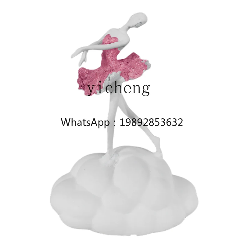 DS  Sandstone Crafts Girl Ballet Figure Sculpture Ornament Living Room Decoration