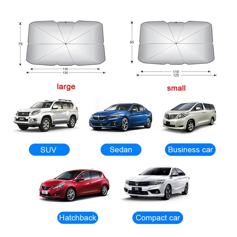 

New Car Sunshade Umbrella For Auto Shading Car Sun Shade Protector Parasol Summer Sun Interior Windshield Protection Accessories