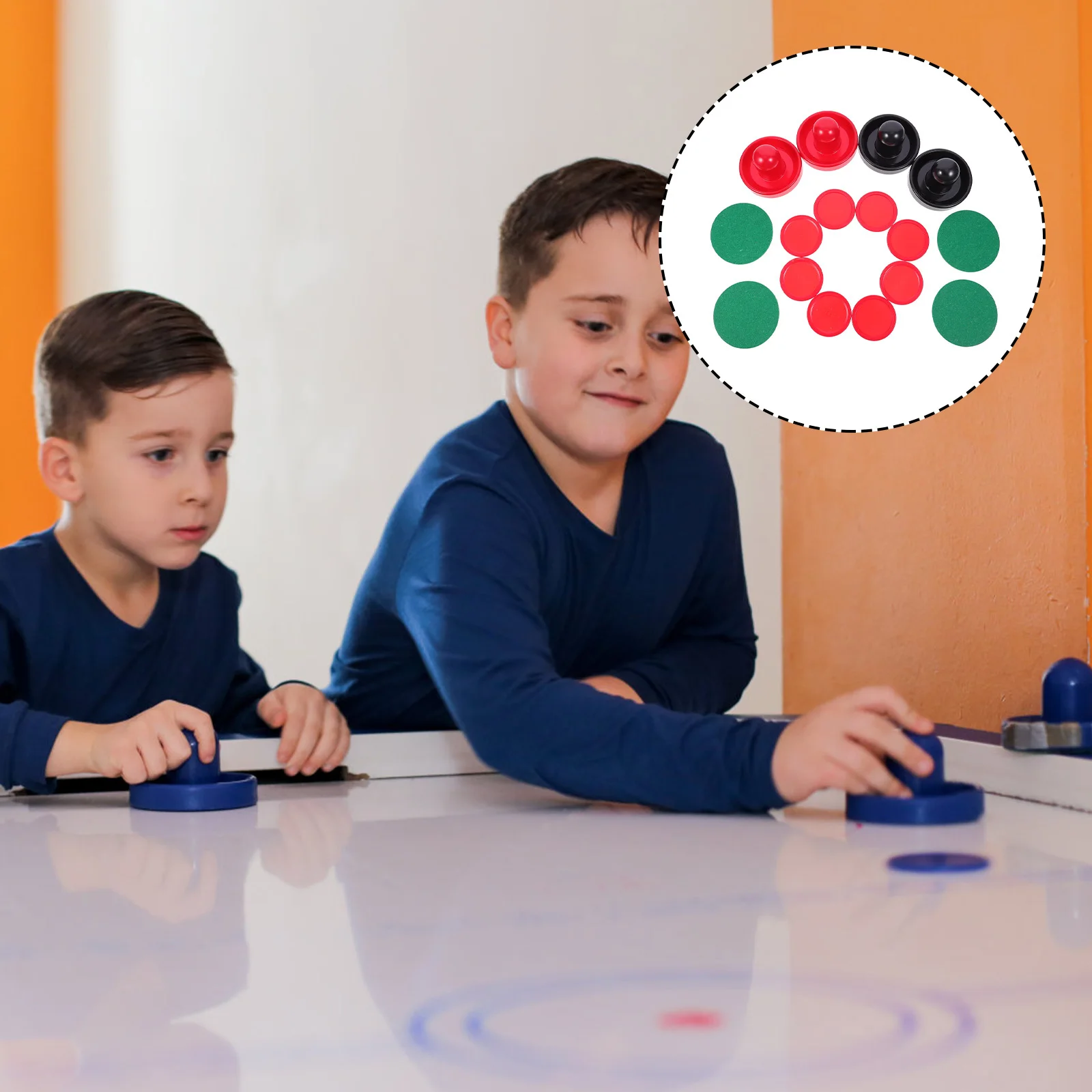 

1Set Air Hockey Pucks and Pushers Plastic High Impact Resistance Lightweight Sturdy for Standard Air Hockey Tables Replacement