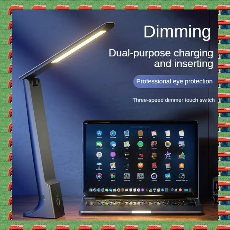 

ABMO LED Folding Desk Lamp Charging Touch Control Dimmable Desktop Eye Protection Reading Study Office Bedroom Bedside Lamp