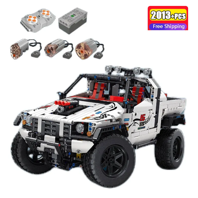Bloques de Construcción de Vehículos Todoterreno de 2013 Piezas con Control Remoto, Función de Potencia 4WD, Juguete de Construcción de Automóviles Técnicos, Regalo para Niños