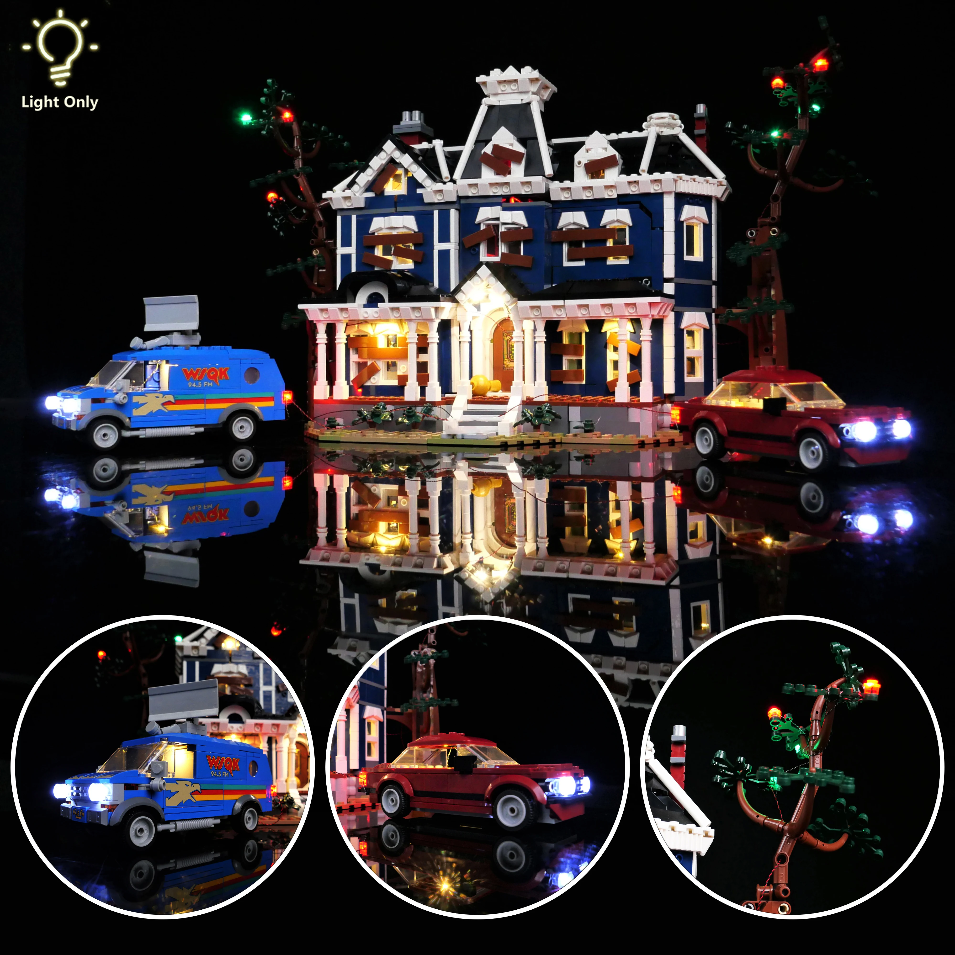 LED Lighting Kit Compatible with 11370 Haunted Mystery House Building Blocks Model Decorative Light Set for Display(Lights Only)