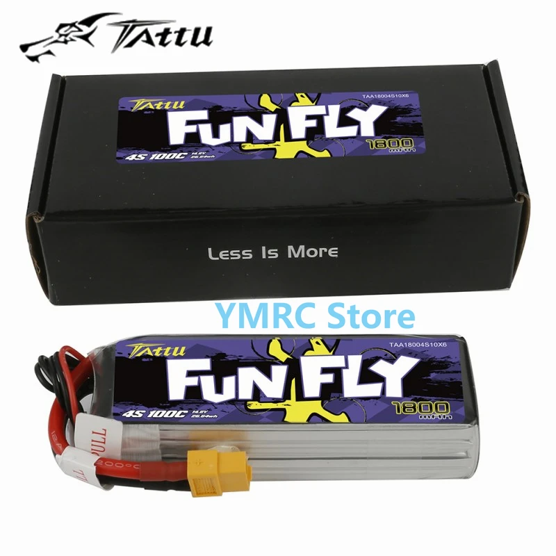 Series Tattu Funfly 1300mAh 1550mAh 1800mAh 100C 4S 14.8V bateria Lipo zestaw z wtyczką XT60 do quadkoptera drona wyścigowego RC FPV