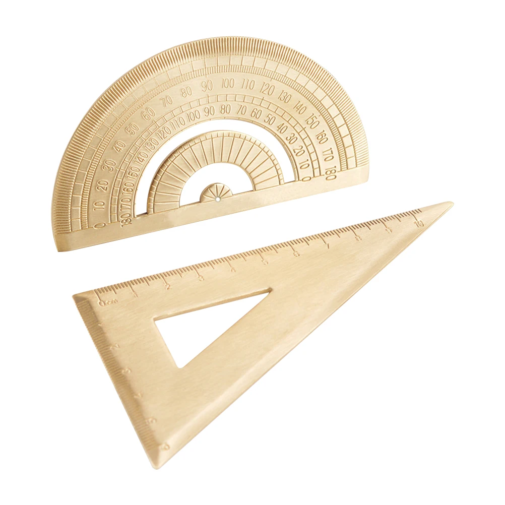 

Triangle Ruler Metal Protractor Measuring Tools Multifunctional Stationery School Drawing Supplies Portable Practical Gauges