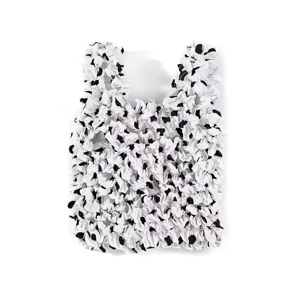 Reusable Bubble Foldable Stretch Bag Shopping Bag Multi Purpose Magic Stretch Puff Bag Large Capacity Chiffon