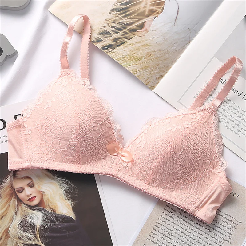 Cotton Women Underwear ABC Cup Bra Wireless Gathered Polyester Brassiere Push Up Lingerie Bralette Seamleass Large Bra