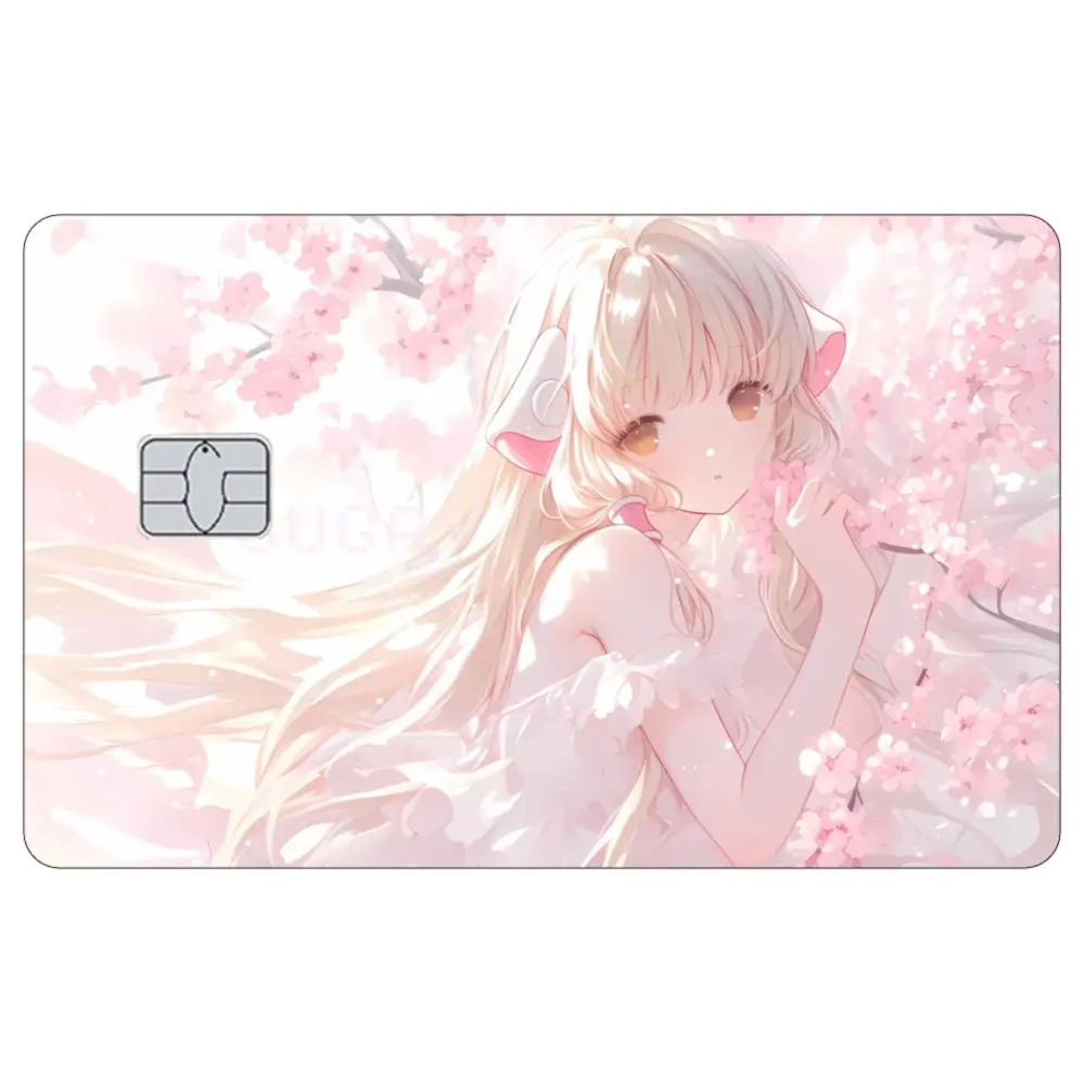 Anime Cartoon Mädchen Kreditkarte Haut Aufkleber Dämon Slayer Hatsune Miku Matte Aufkleber Abdeckung Film Band Abnehmbare Selbst-klebe