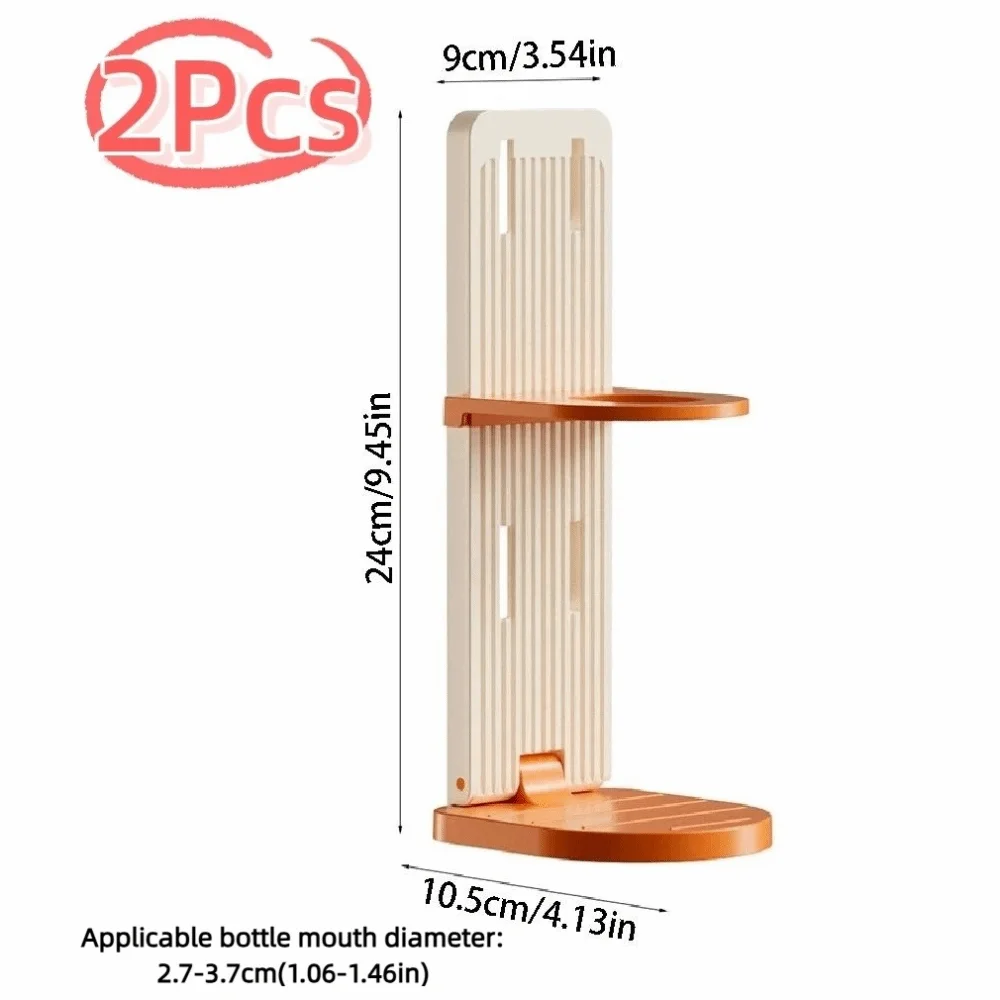 Portabottiglie per shampoo da 2 pezzi in altezza regolabile, pieghevole, per montaggio a parete, portasapone per le mani, multifunzione salvaspazio