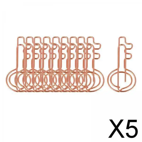 5 x 10Pcs Key Shaped Paper Clips Cute for Card School Office