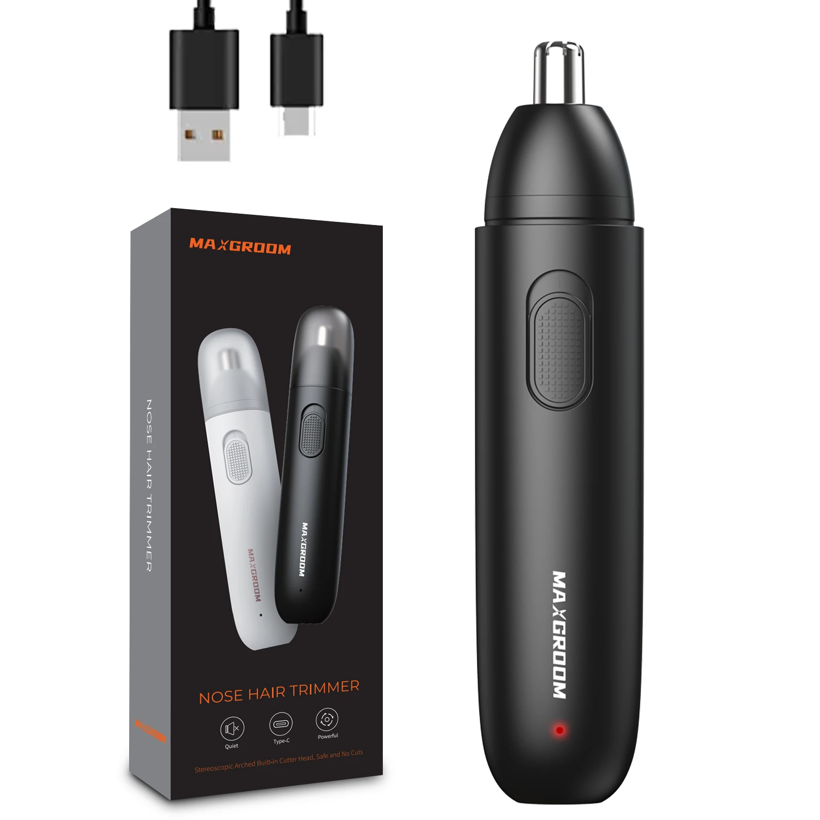 MAXGROOM USB Rechargeable Electric Nose Hair Clipper For Women Washable Head Nose Hair Trimmer For Men and Women