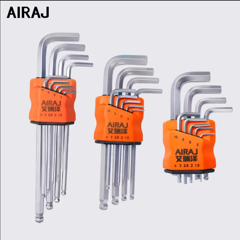 AIRAJ Short Arm Allen Wrench Hex Key Set, Durable Multifunctional Tools for Vessel Inspection & Marine Ship Hardware Maintenance