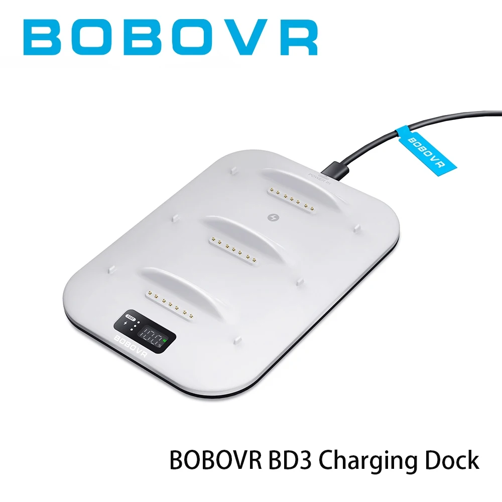 BOBOVR BD3 Charging Dock for B100 Battery Pack Digital Display 30W Fast Charging Simple Design for S3 PRO for VR Accessories