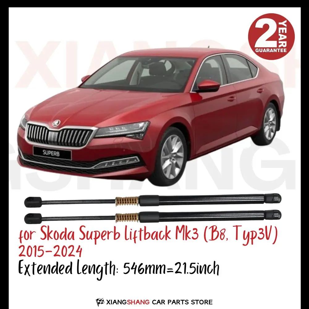 

2pcs Rear Tailgate Damper for Skoda Superb Liftback Mk3 (B8, Typ3V) 2015-2024 WITH SPRING Trunk Boot Gas Charged Gas Struts