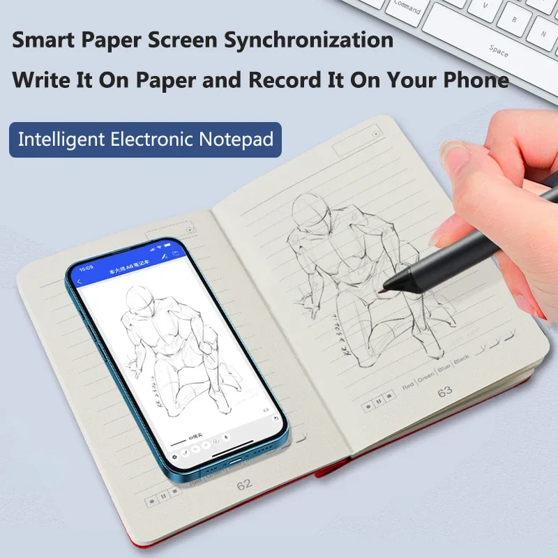 Smart AI Paper Screen Synchronous Notebook Portable Voices Bluetooth Design Painting Handwriting Electronic Book Smart Pen