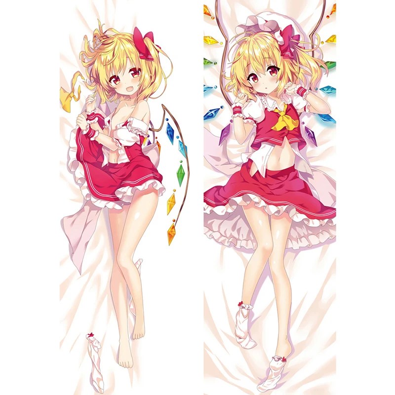 Anime Furandōru Sukāretto Flandre Sca Touhou Project Dakimakura Hing Body Pillow Case Props 2-Sided Print Pillowcase Bedding