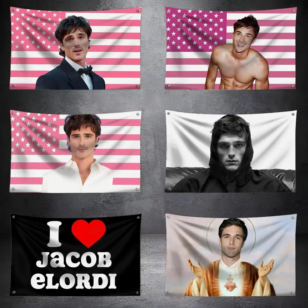Actor J-Jacob Elordi Flags No-installation Foldable Flag, Personalized Logo Banner for Dorm, Outdoor Picnics, Balconies