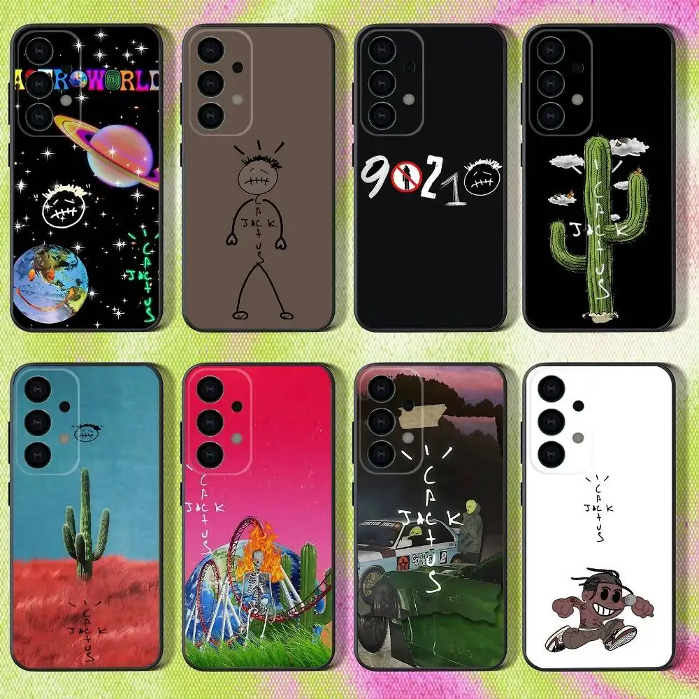 

C-Cactus J-Jack Travis Scott Phone Case For Samsung S25,S24,S21,S22,S23,S30,Ultra,S20,Plus,Fe,Lite,Note,10,9,5G Black Cover