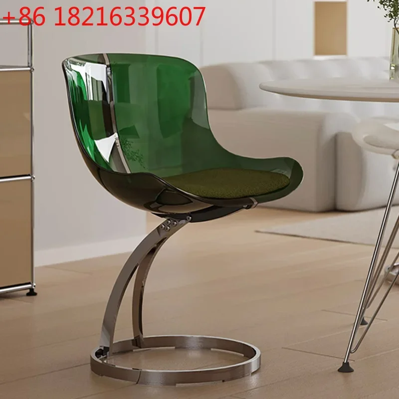 YAO Furniture Nordic Transparent Acrylic Dining Chairs,Home Living Room Backrest Lounge Chairs,Bedroom Desks,Stool,Makeup Stools